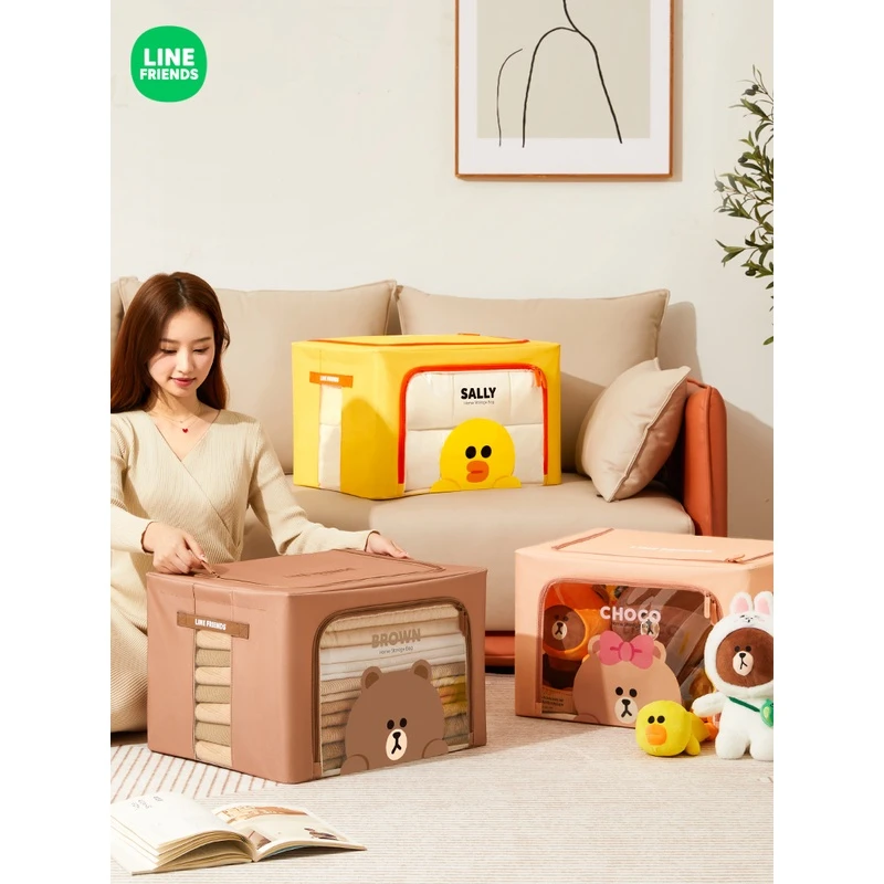 衣服收纳箱收纳家用储物箱子牛津布透明被子百纳箱布艺折叠整理箱