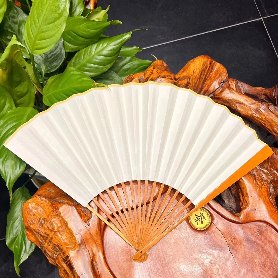 冯顺手制  老玉竹清风令单青 文玩苏扇  （默认粘扇面，调机械）