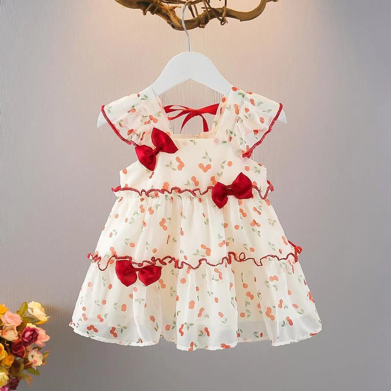 女童夏季连衣裙2025新款洋气儿童小女宝宝碎花裙子雪纺婴儿公主裙