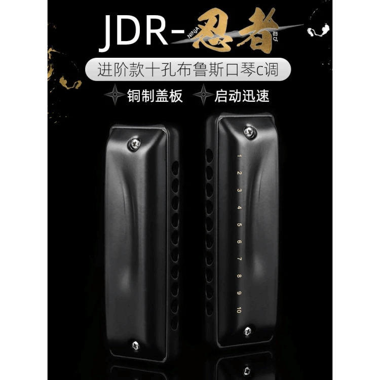 JDR嘉德瑞布鲁斯蓝调忍者十孔口琴10孔C调NinJa专业初学演奏paddy