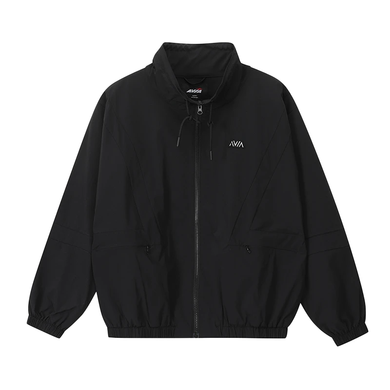 AVIA秋季潮流时尚运动休闲黑色宽松防风梭织百搭情侣户外立领夹克