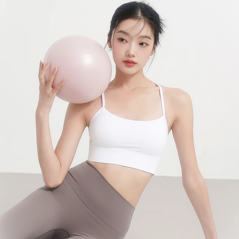 美背运动文胸聚拢收副乳细肩带内衣瑜伽吊带健身跑步防震背心bra