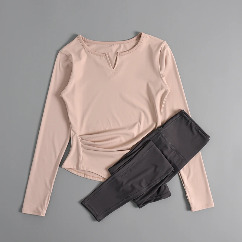 瑜伽服女套装秋季款专业健身房训练晨跑步服运动上衣高级感健身服