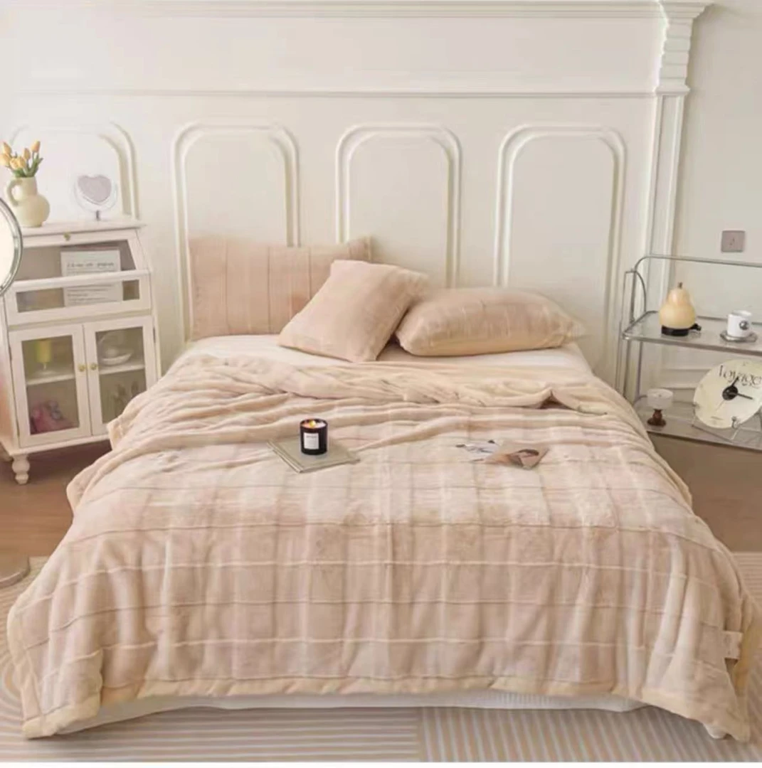 【秋冬被子】高级托斯卡纳.米灰色兔毛.被子轻奢.速热款.多功能加厚