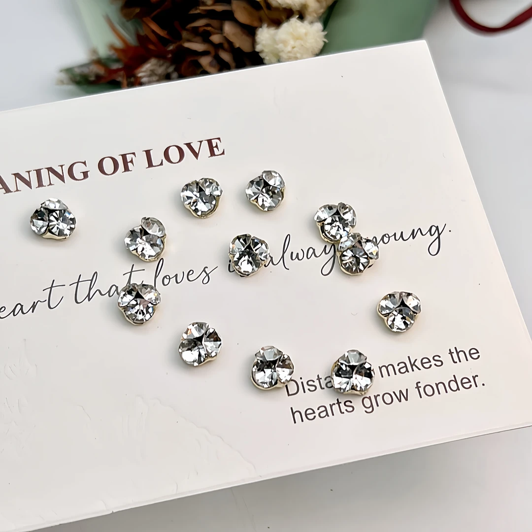 LR【透白成品堆堆钻】DIY指甲配饰网红款超闪精致立体合金组合钻饰