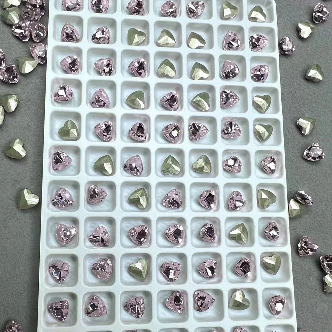 精品K9钻6*6小正心告白爱心小尺寸班丽洛彩色美甲饰品方形ins迷你