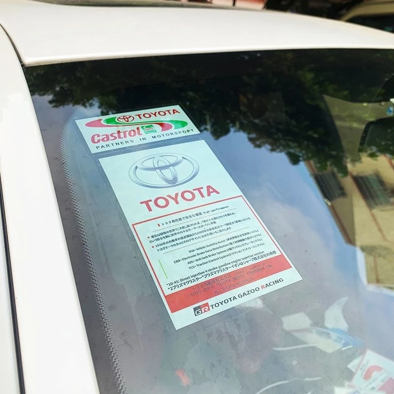 JDM车贴丰田凯美瑞亚洲龙卡罗拉前挡风玻璃静电贴装饰贴防水贴纸