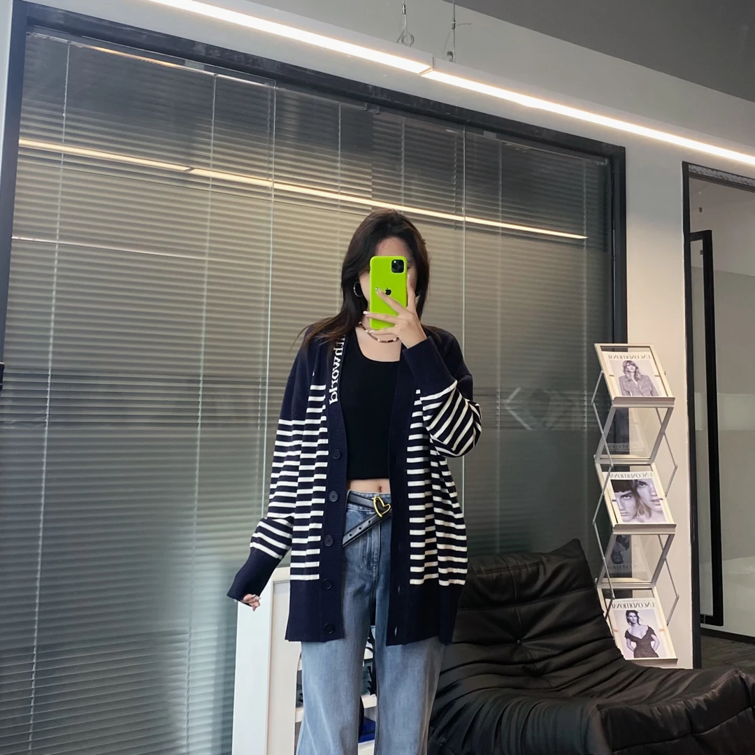 mithworld｜暮夜蓝条纹开衫5261