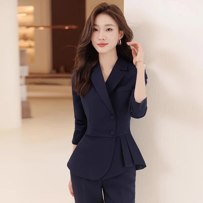 西装套装女高级感职业正装春秋新款气质西服工装外套美容院工作服