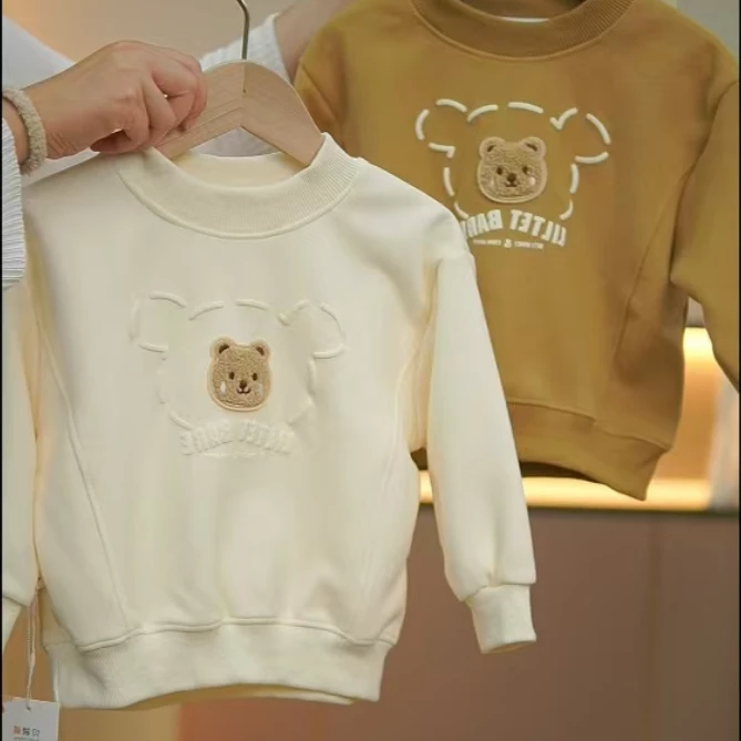 儿童小熊卫衣 秋季新款休闲小公主套头圆领时尚休闲男宝可爱熊