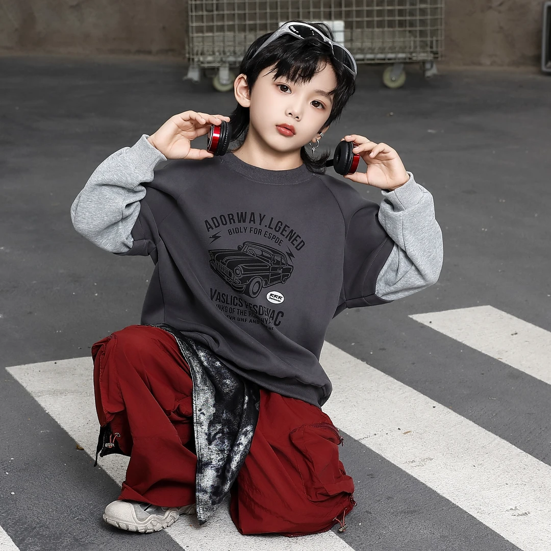 新款潮流韩版时髦酷帅时尚休闲假两件卫衣长袖