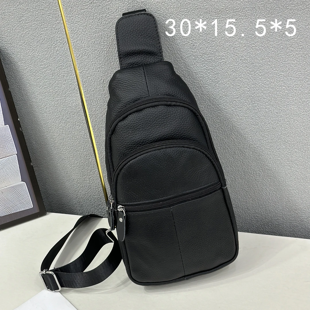头层牛皮真皮胸包休闲单肩斜挎包多功能挎包商务休闲包新款男式