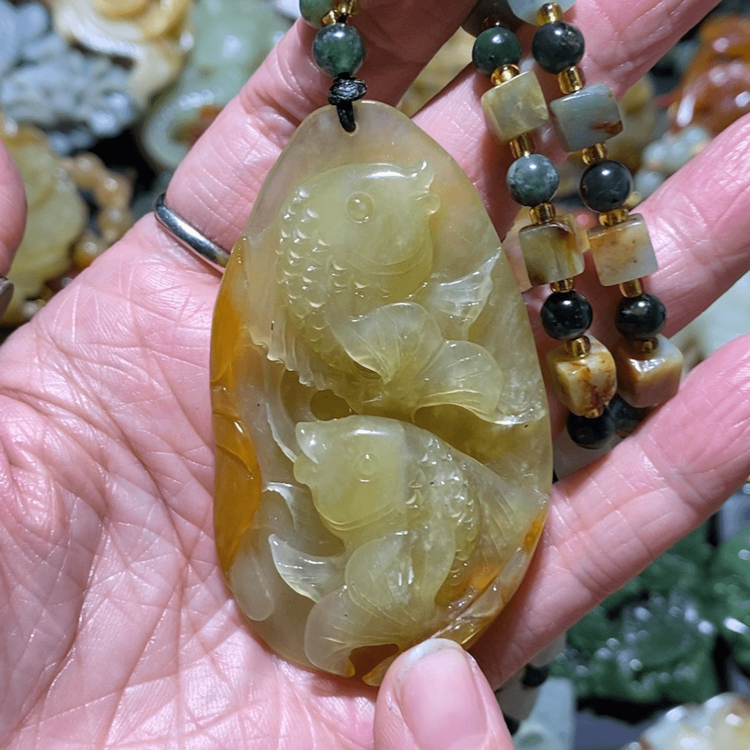 【闪购商品】蛇纹石玉颈饰合金