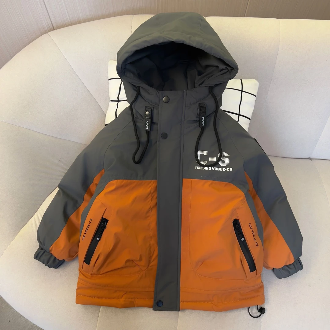 【定格锁棉加厚】儿童外套冲锋衣2024新款派克服儿童中大童冬款