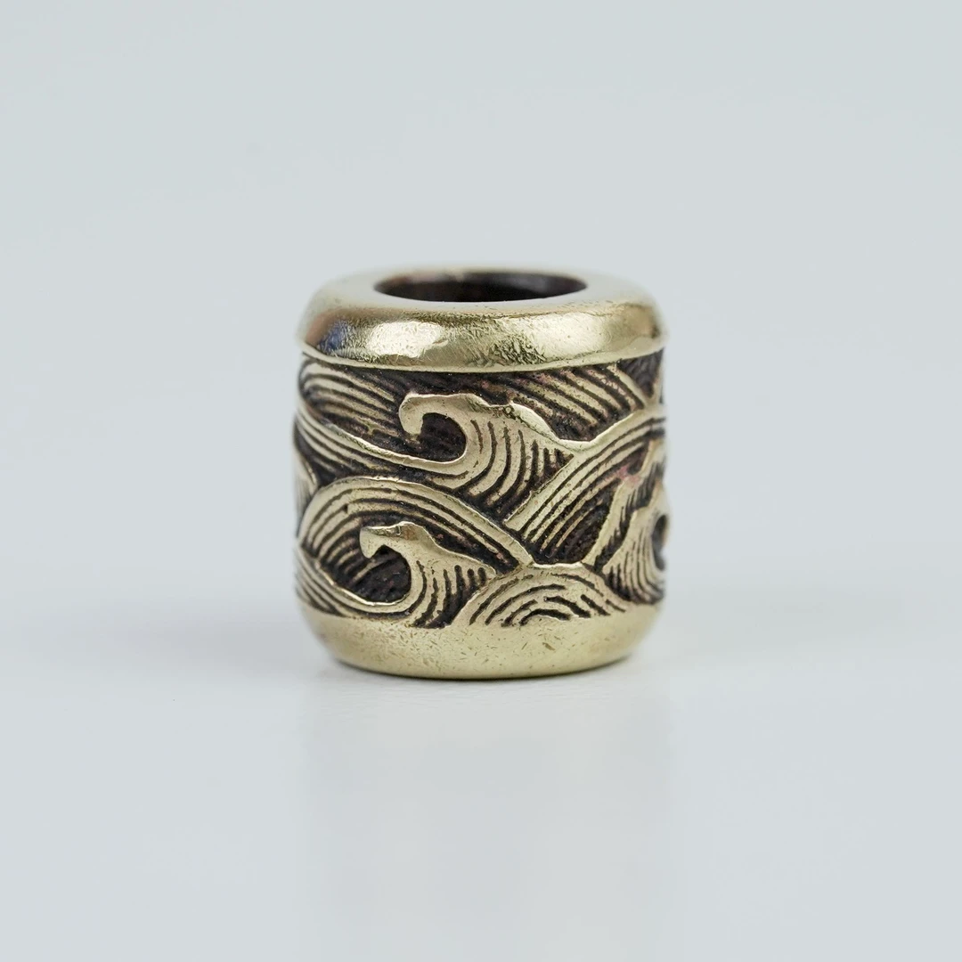 显若 铜吊坠 国风系列之《海纹珠》吊坠 显若原创设计雕刻手作个性