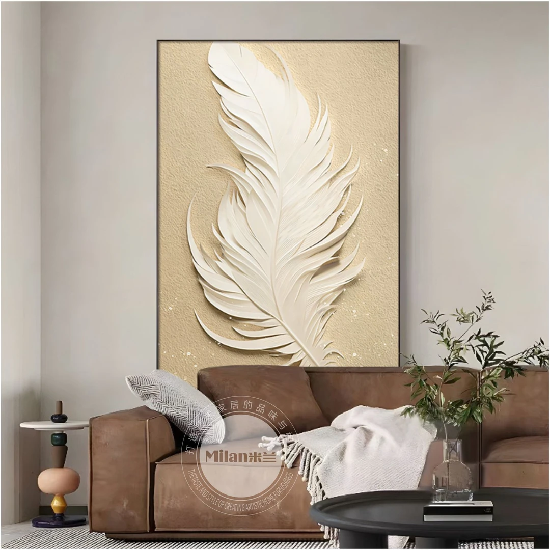 现代时尚轻奢大单幅客厅晶瓷装饰画奶油风沙发背景走廊玄关画