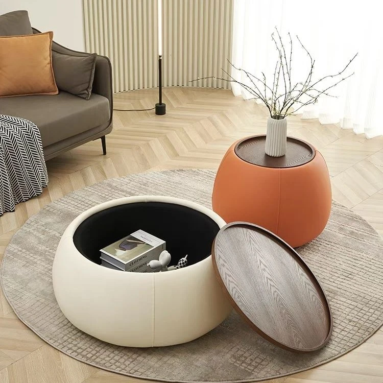 现代意式圆形储物茶几简约极简轻奢网红爆款设计师茶几客厅小户型