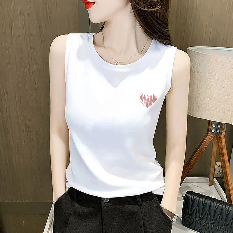 100%纯棉白色吊带背心女外穿小个子宽松百搭打底上衣内搭夏季新款