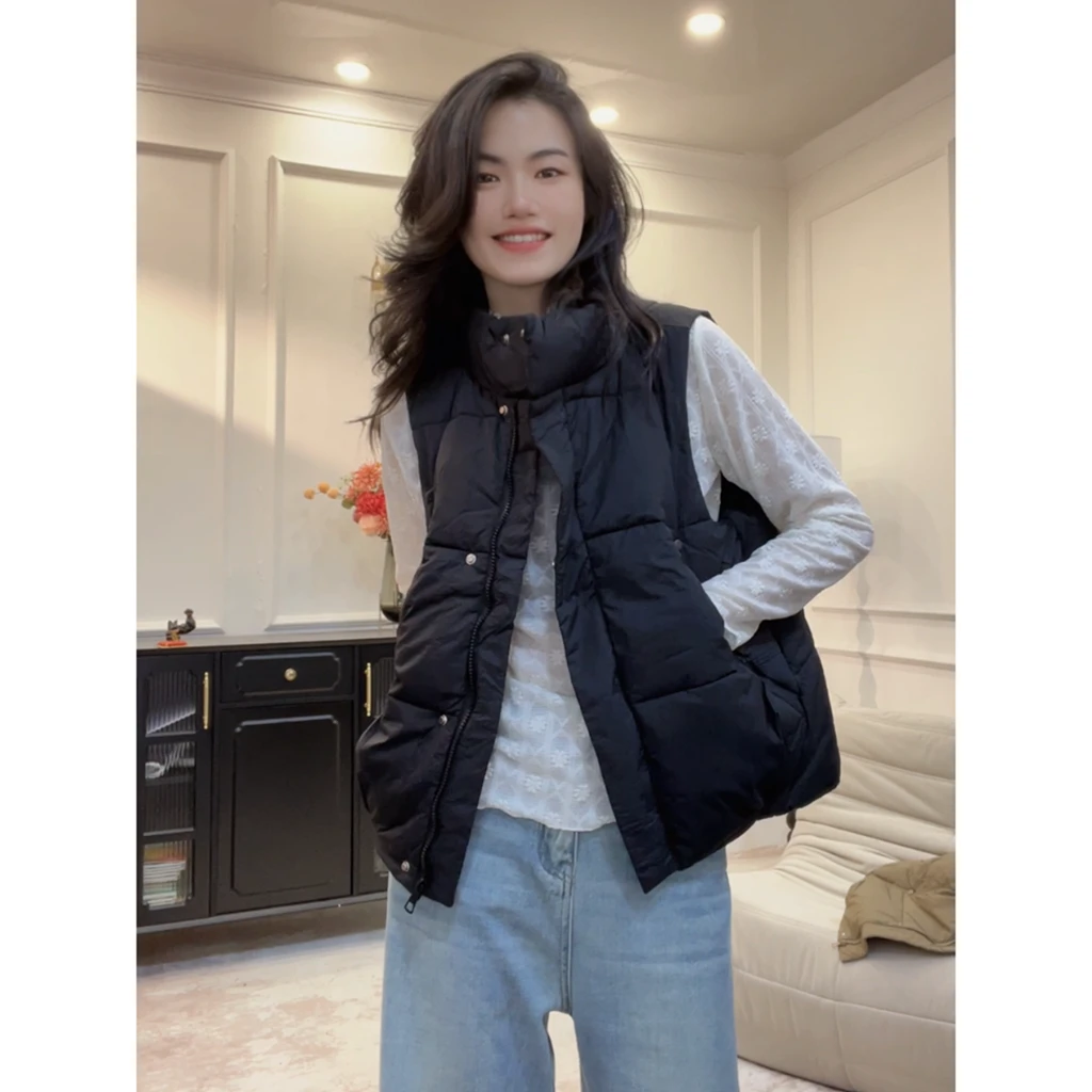 面包棉马甲百搭保暖外套拉链韩版开衫