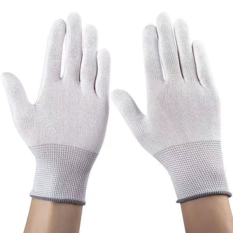打火机盘机幼儿园手套尼龙白色透气耐磨手套无尘护防