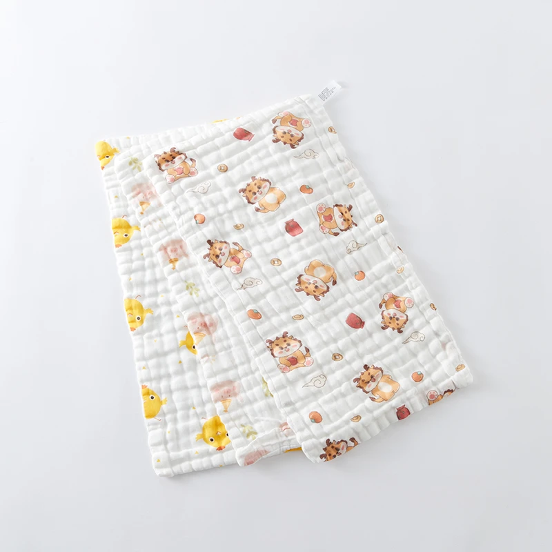 【纳多果直播专享32】全棉婴儿A类六层纱洗脸巾洗澡巾隔汗巾