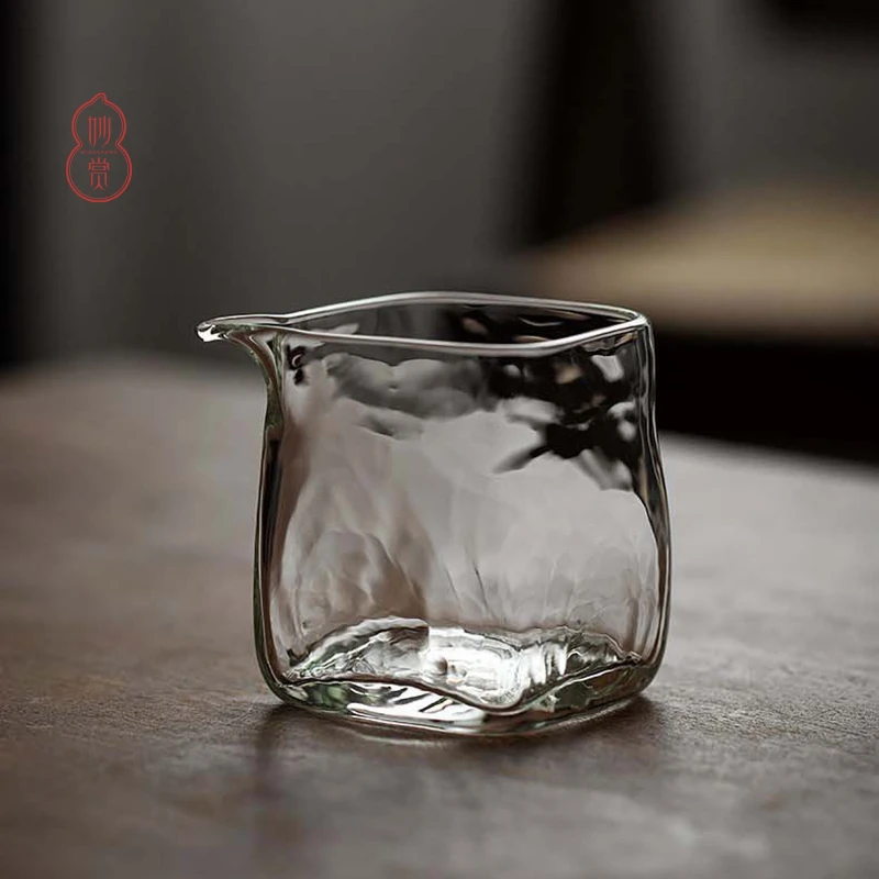 【妙赏】小四方锤纹公道杯冰川纹肌理感手工加厚日式耐热分茶200cc