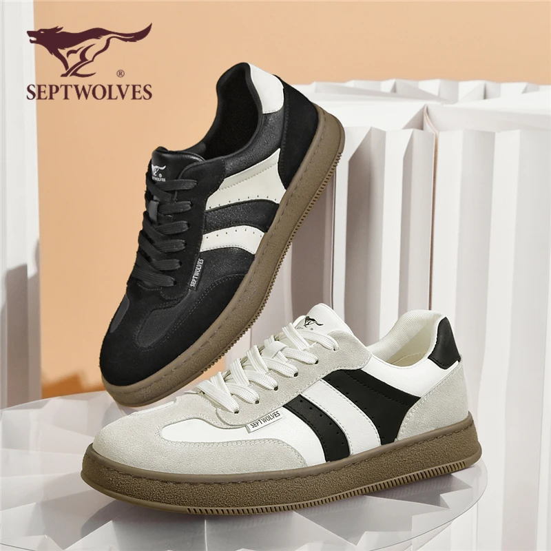 七匹狼德训鞋男款潮流时尚百搭鞋子2025秋季新款男士厚底低帮0643