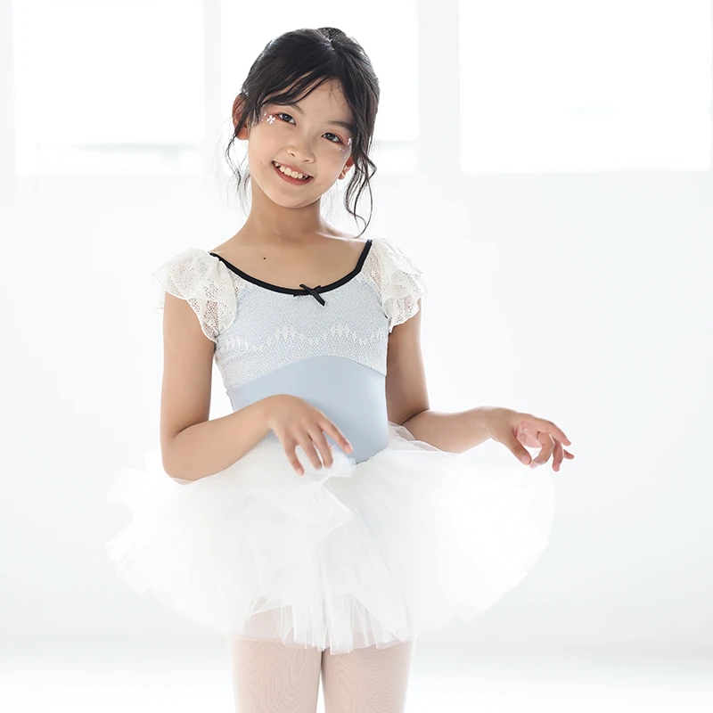 danzbaby儿童舞蹈服新款芭蕾练功服女专业艺考体操服纱裙套装BS12