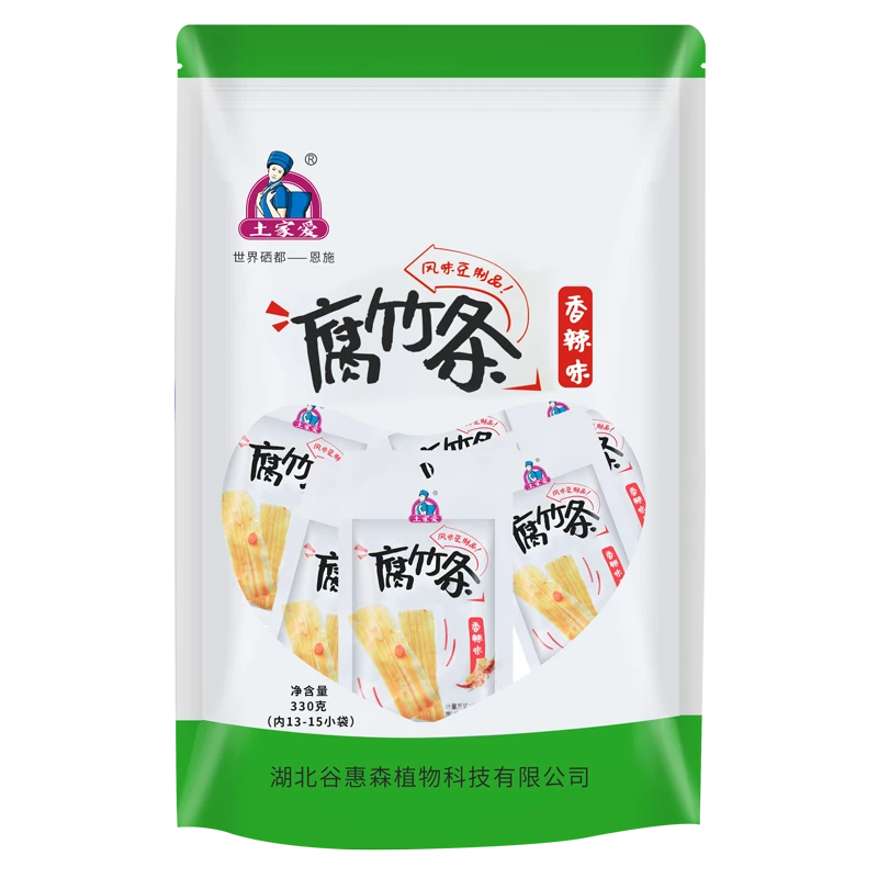 土家爱休闲零食腐竹条香辣味330g/袋