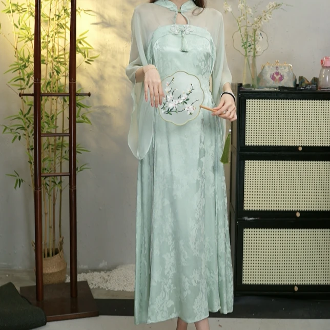 羽唐名2024年夏季轻奢时尚显瘦女装付过优雅气质连衣裙（3748）