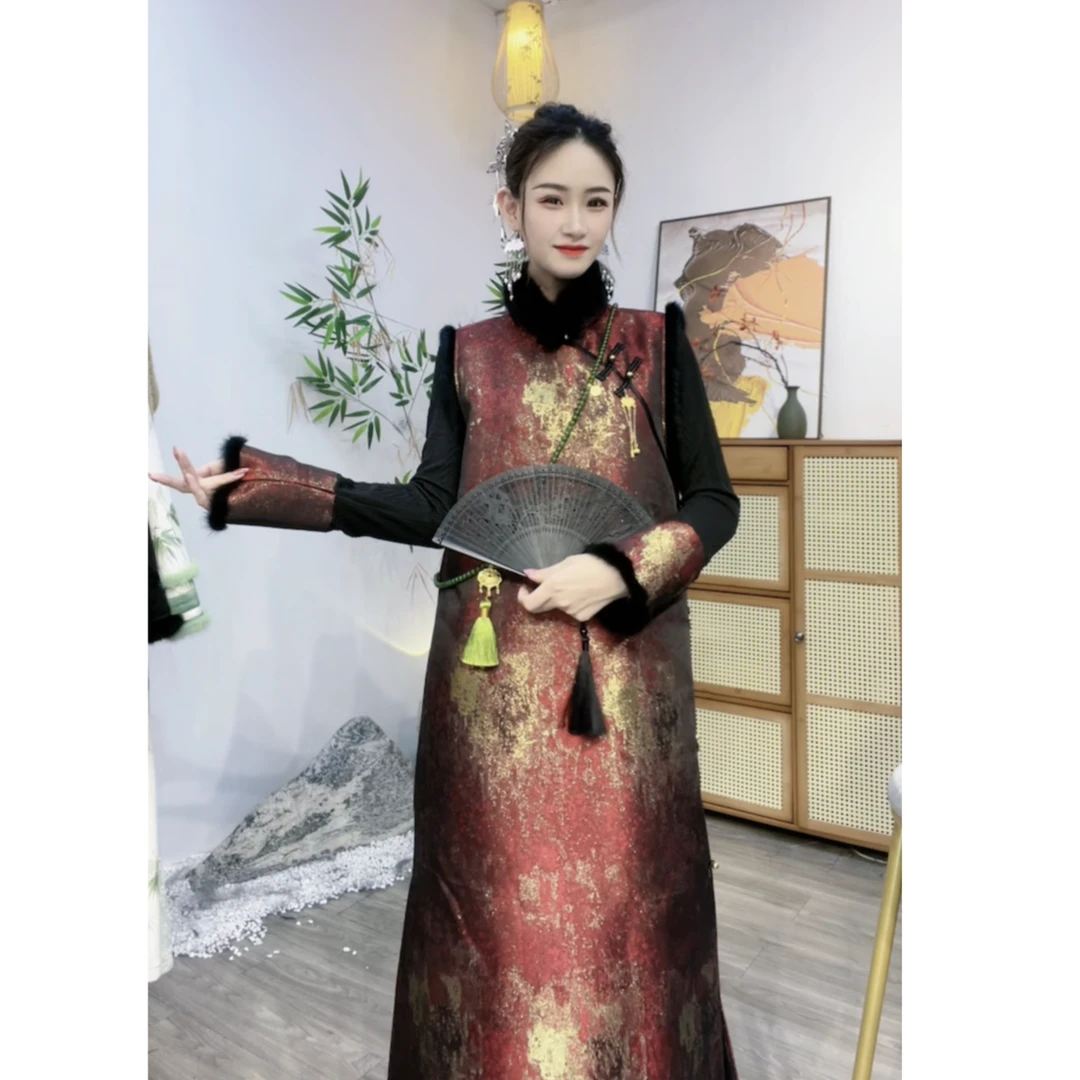 羽唐名2024年秋冬季中国风时尚气质民族风两件套套装（9797+9812）