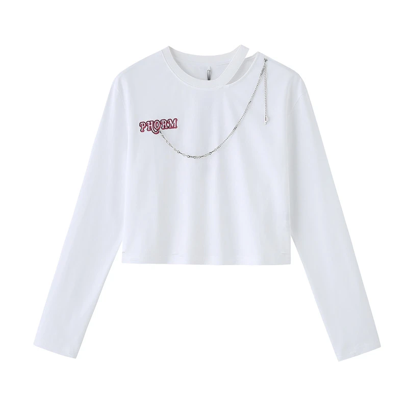 PHORM2024秋装新款粉色多巴胺甜酷辣妹露脐短款长袖T恤T30922336