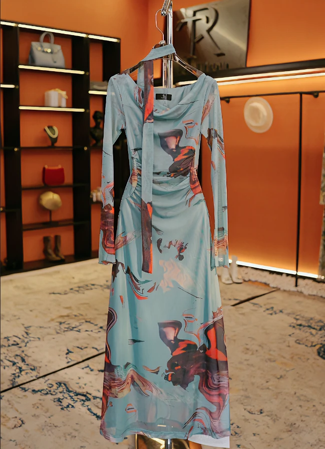 roiltrou【编号73】小众设计气质时尚修身气质连衣裙ZA1524310929