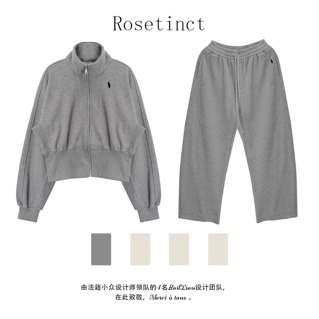 设计师2024秋冬新款休闲小众宽松纯色套装TZ2411034