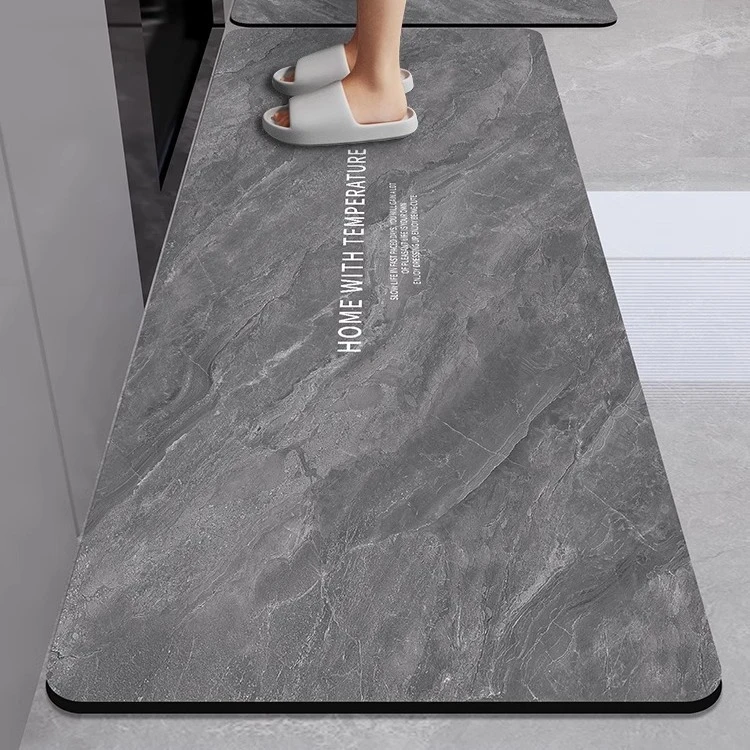 跨境现代简约硅藻泥厨房地垫防滑防水防油耐脏脚垫家用易打理地毯