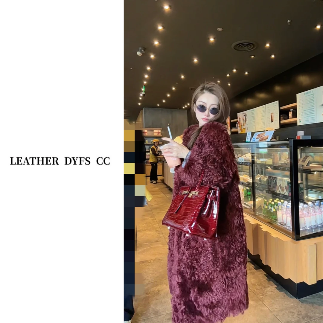 Leather Dyfs cc”街头暖炉“40439原单卷毛皮毛一体外套