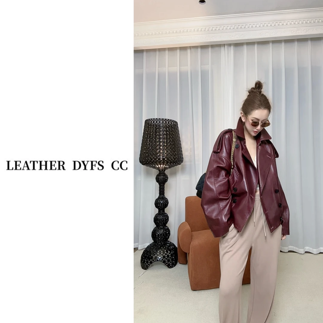 Leather Dyfs cc "安哥拉 "40392高奢绵羊皮真皮头层皮女装