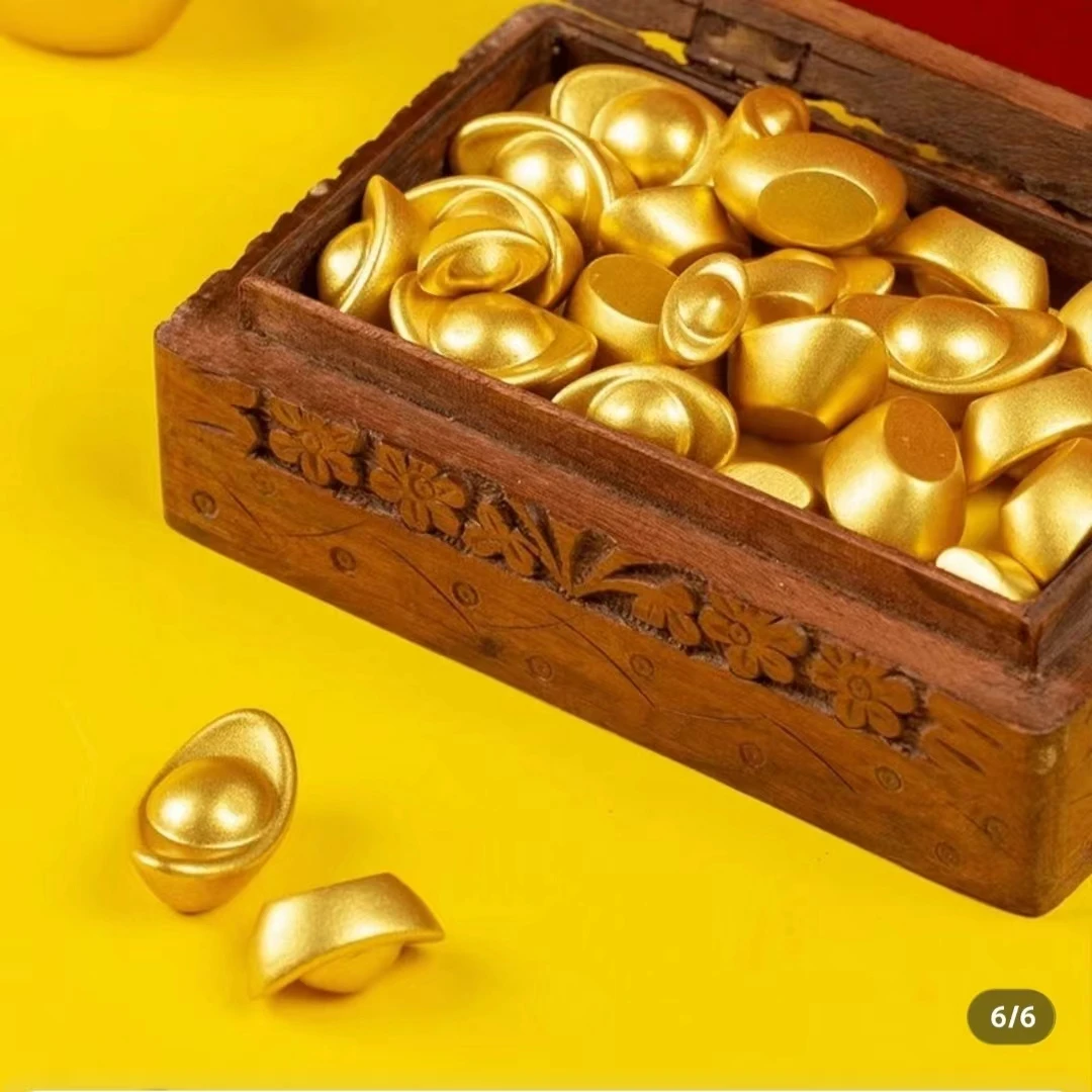 沙金小元宝手工精致高档聚宝盆精美填充元宝