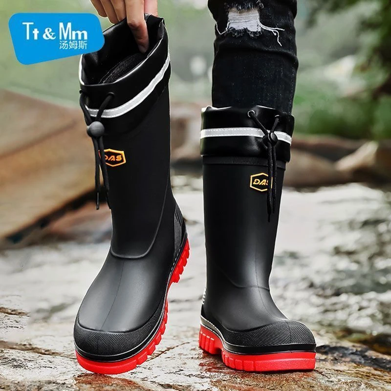 汤姆斯雨靴2024新款男鞋夏户外雨鞋钓鱼防滑防水时尚百搭工作水鞋
