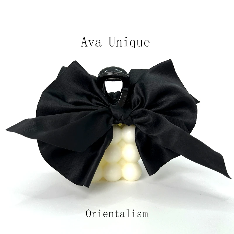 Ava.艾芙/ 6646【浪漫绸缎】发夹高级气质浪漫时尚蝴蝶结秋冬款抓夹