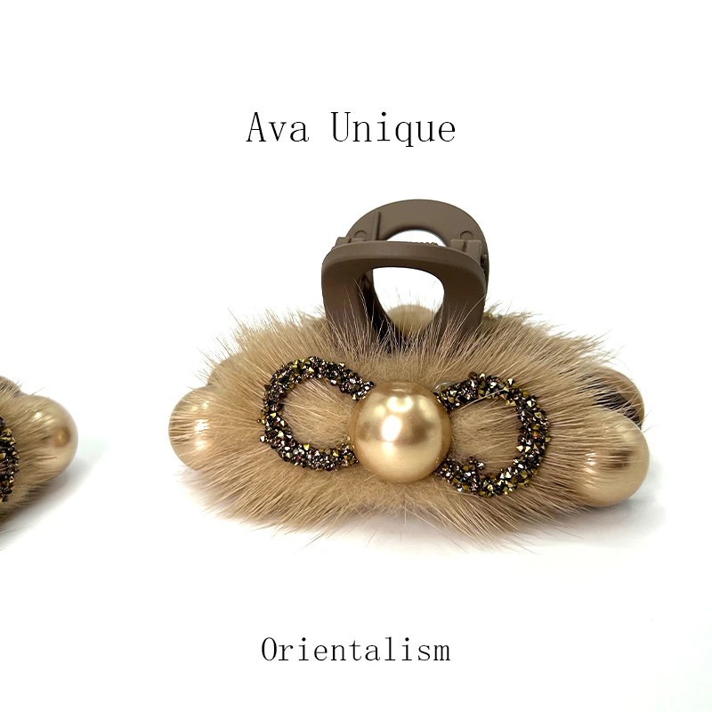 Ava.艾芙/ 6645【毛绒珍珠】新款抓夹气质氛围感秋冬款致发夹发饰