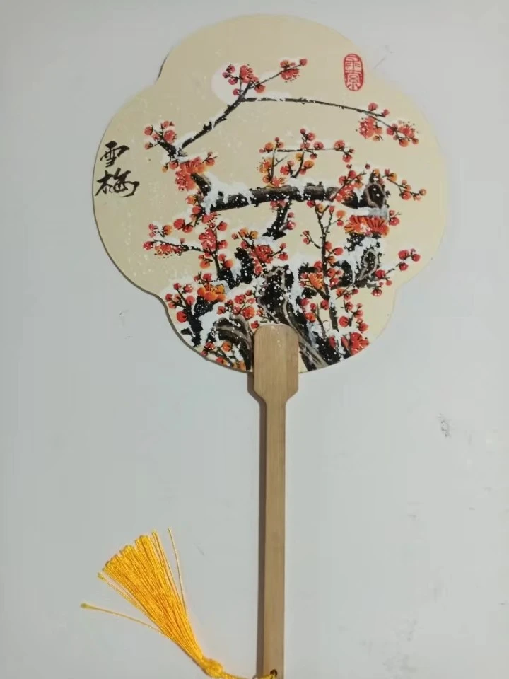 直径22cm雪梅雪竹双面团扇摆件！特殊型号直播间订制