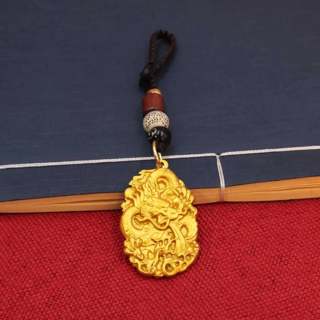 2024年龙年双面双龙吊牌钥匙扣挂件汽车钥匙扣挂件随身携带小挂件