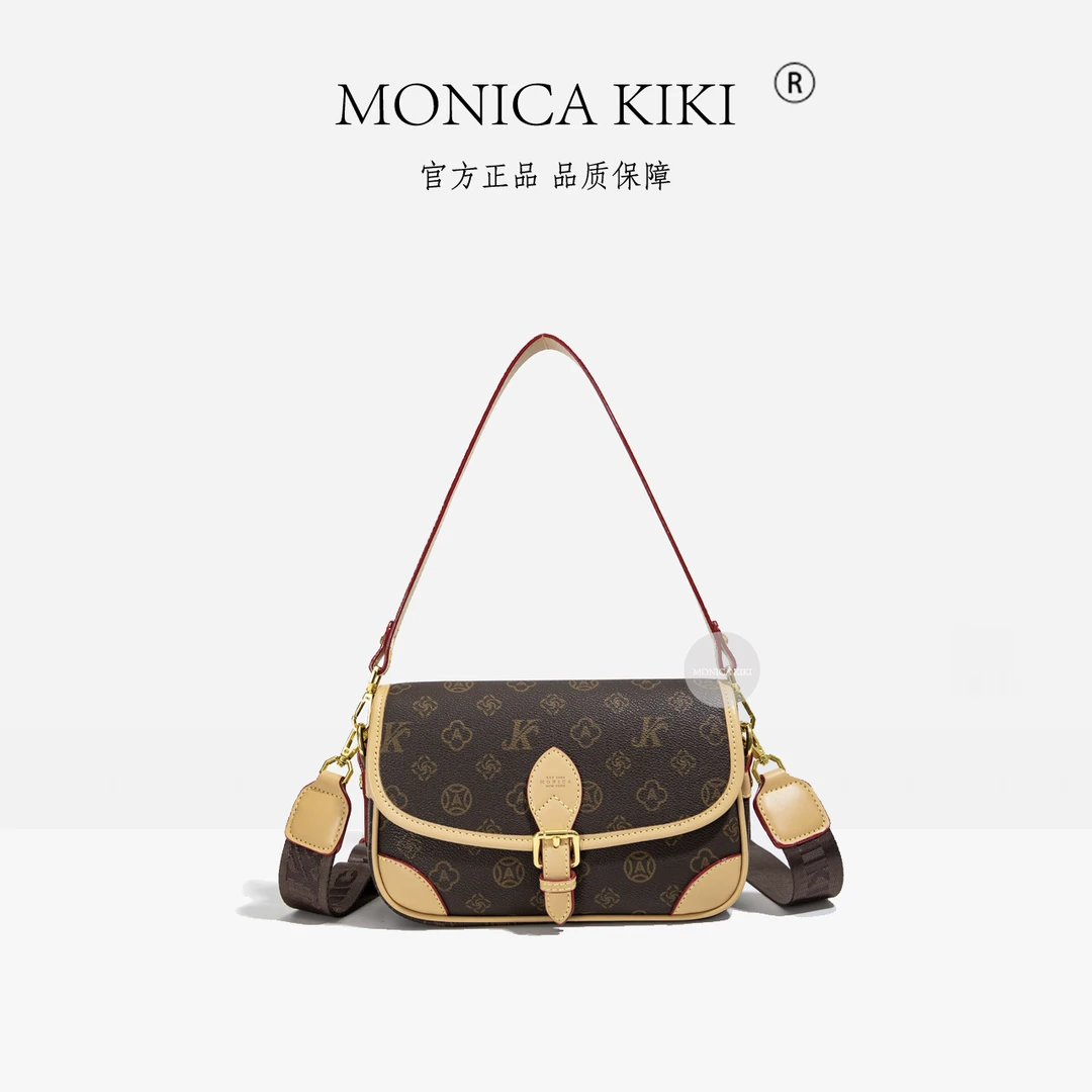 莫妮卡奇奇正品轻奢高级感复古印花包女时尚单肩腋下包大气邮差包