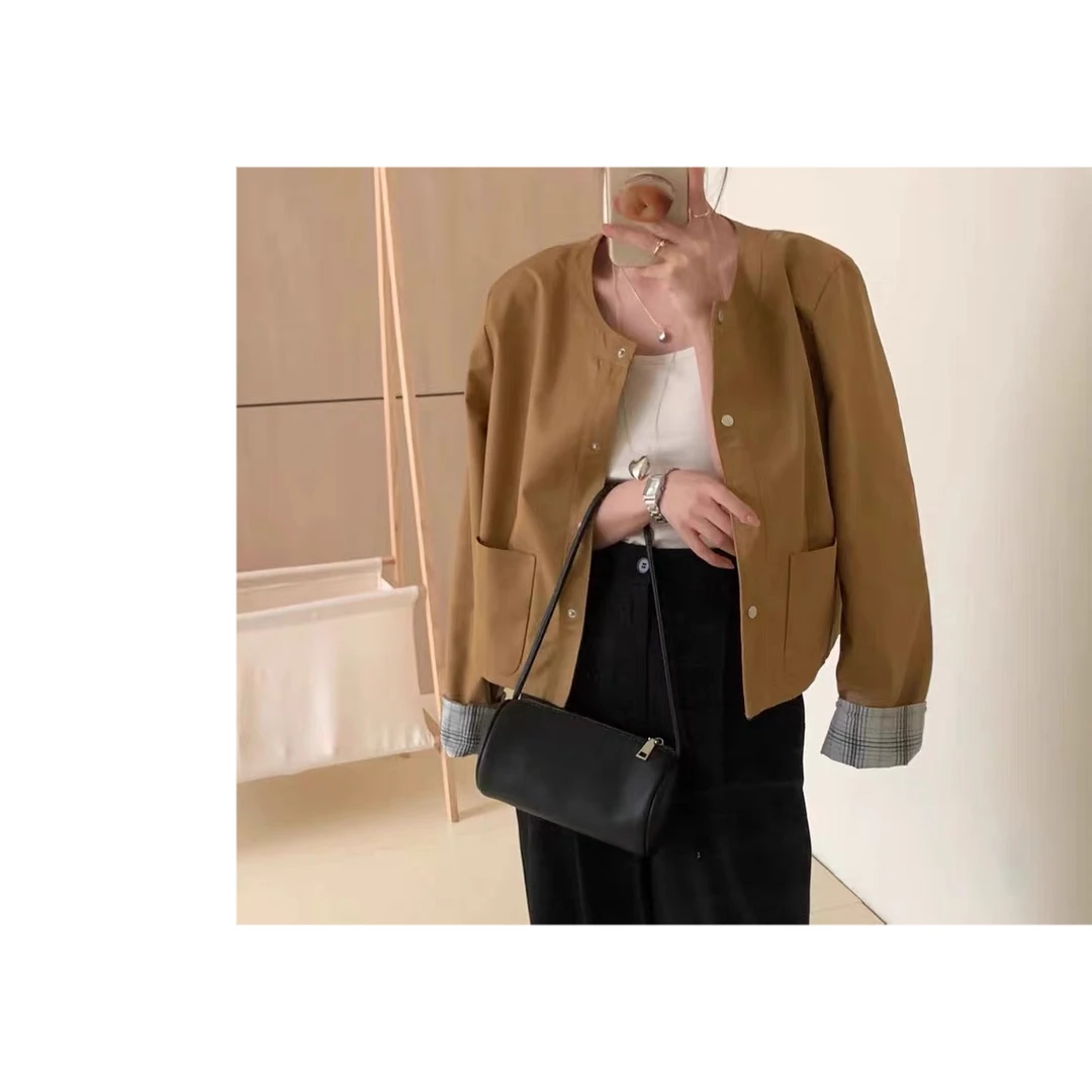 BK STUDIO 设计感涂层短外套小个子56739