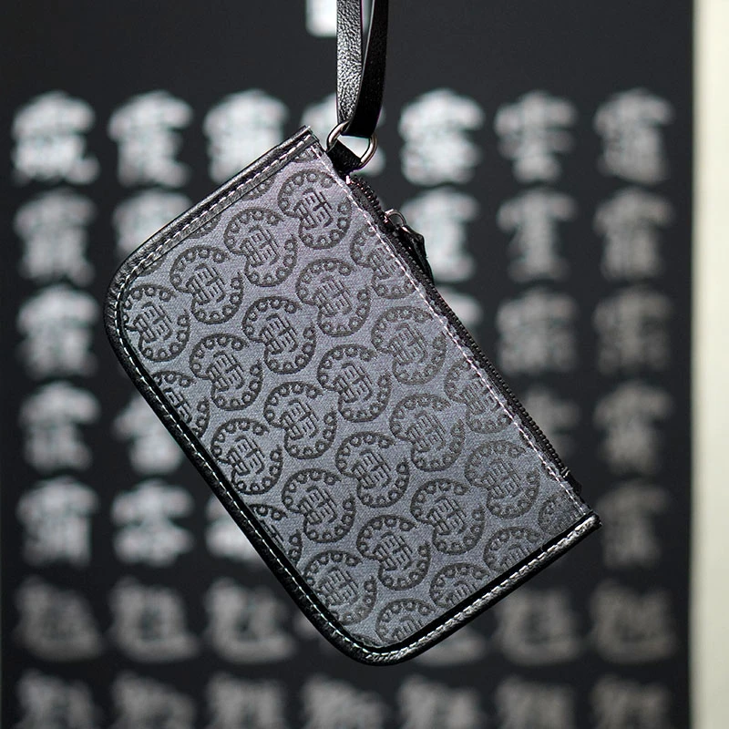 新款迷你横款手拿包跑步手拎包女拼接刺绣国风小包