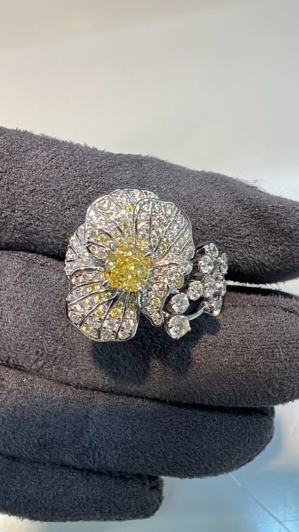 925银银制品 花朵银饰戒指