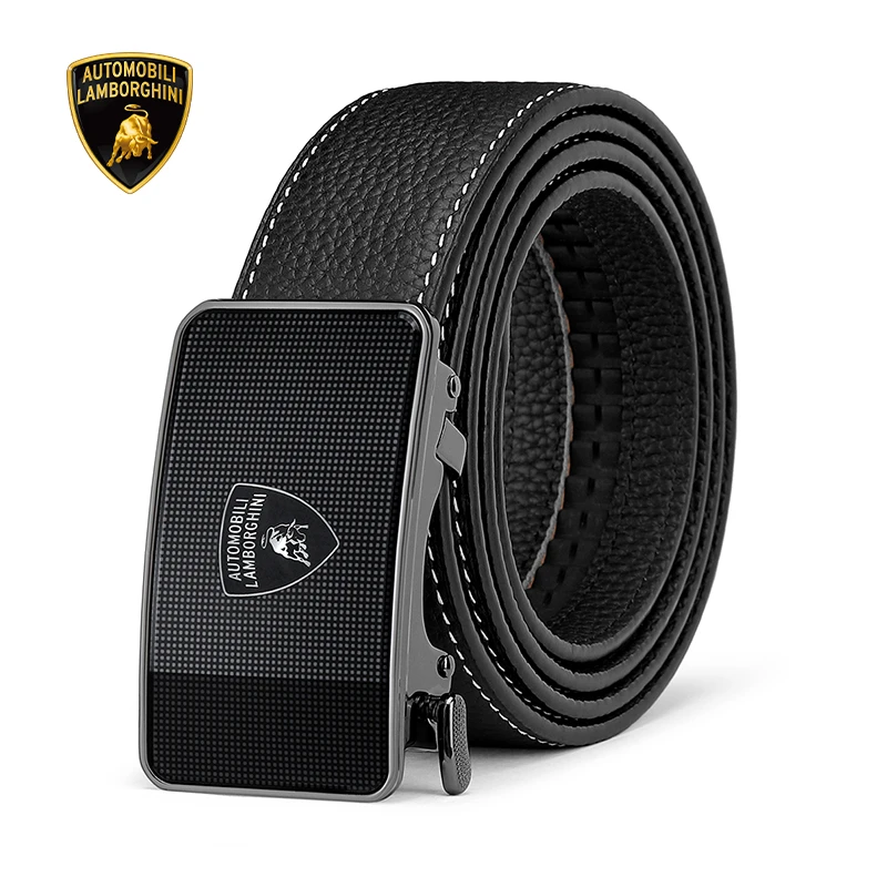 兰博基尼Lamborghini皮带男士真皮纯牛4新款正品头层牛皮裤腰带