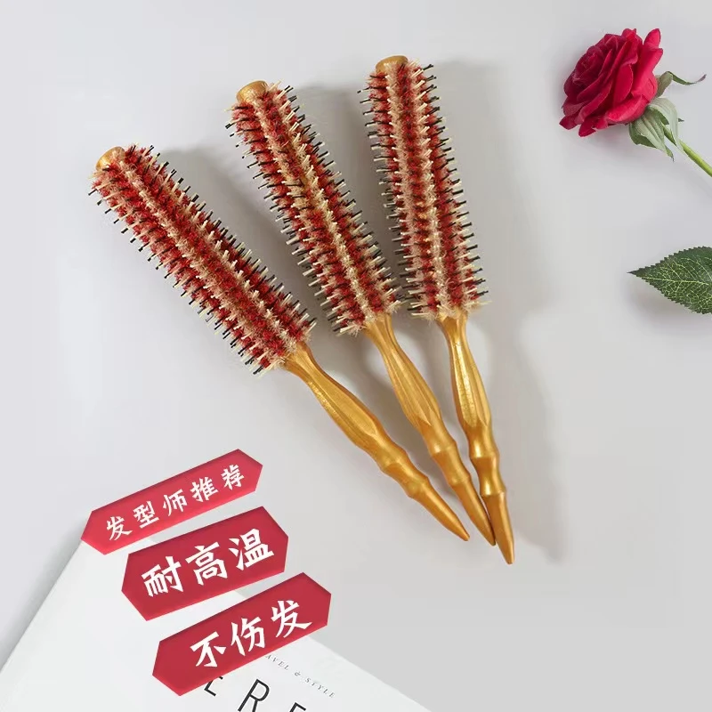 理发店专业猪鬃毛耐高温美发造型滚梳卷发梳子女家用蓬松内扣波浪