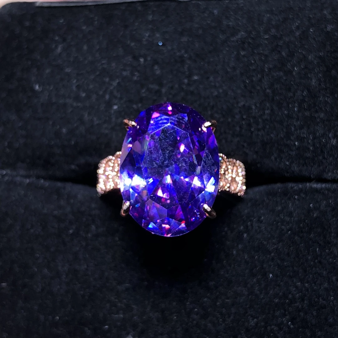 1264妖紫水戒指玫瑰托开口可调节美丽 漂亮 精致 豪华 精美  精选